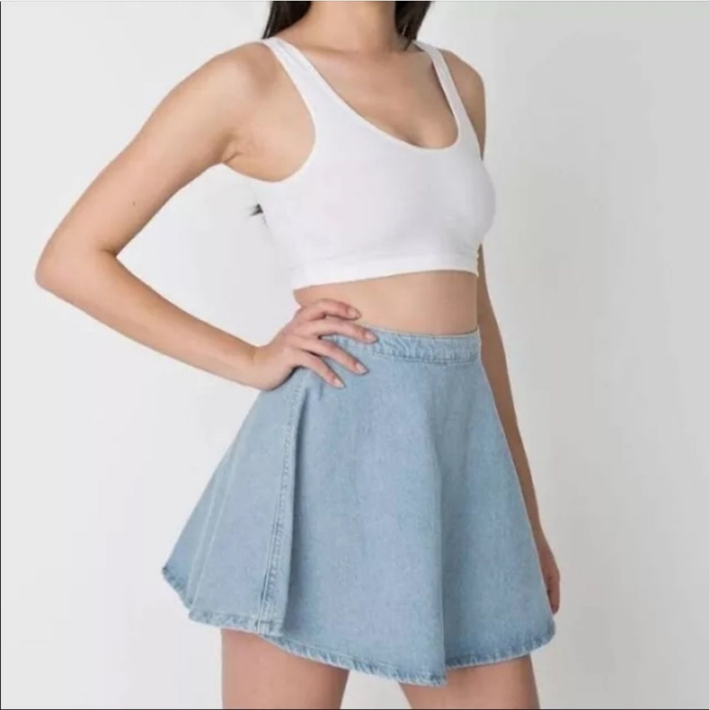 American Apparel Light Wash Circle Skirt S